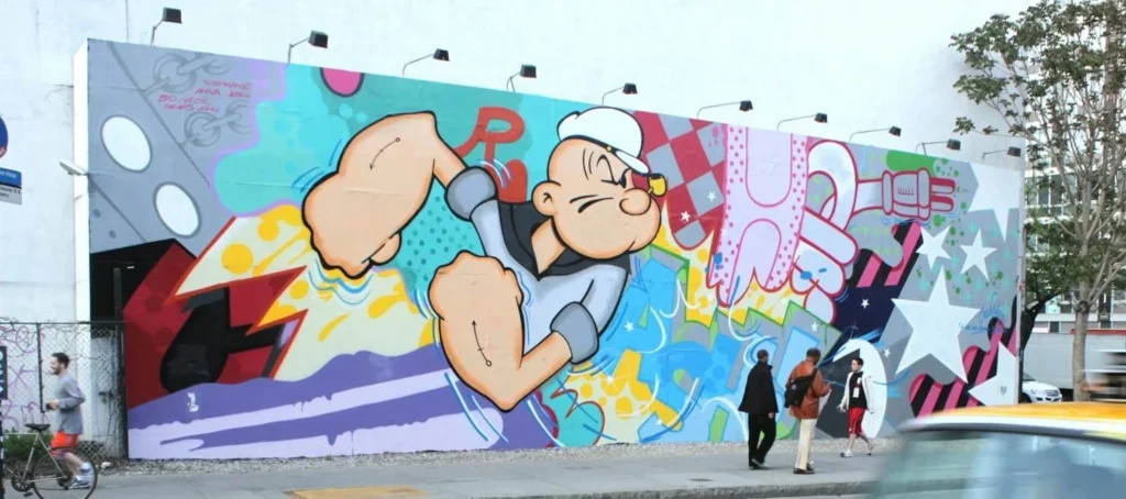 Examples of characters incorporated into graffiti pieces