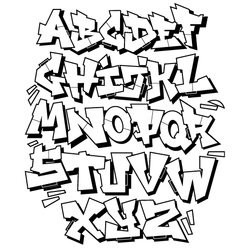 Graffiti old school alphabet