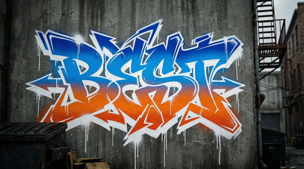 Detailed AI graffiti generator output 